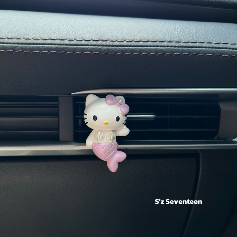 Kitty Cat Mermaid Car Air Vent Diffuser Stone Ornament Handmade Creative Gift Stress Relief Car Decoration