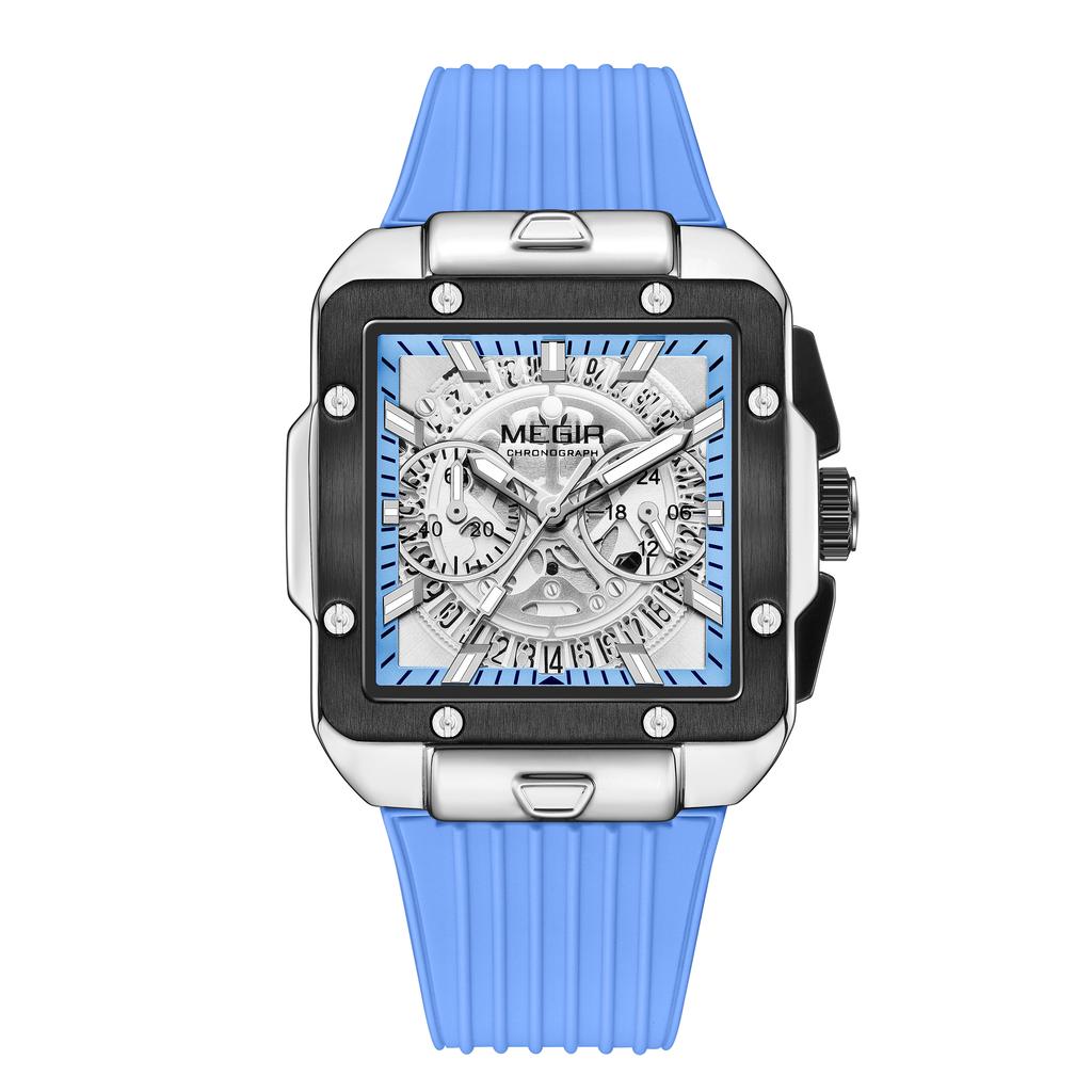 Часы для мужчин Роскошные спортивные кварцевые наручные часы с силиконовым ремешком Светящиеся стрелки Дата Мужской хронограф Часы Reloj Hombr