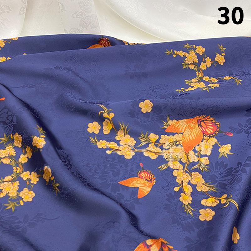 50*150см Ткань в китайском стиле, ретро, с цветочным принтом, Высококачественная атласная шелковая парчовая ткань для шитья своими руками платья-чонсам