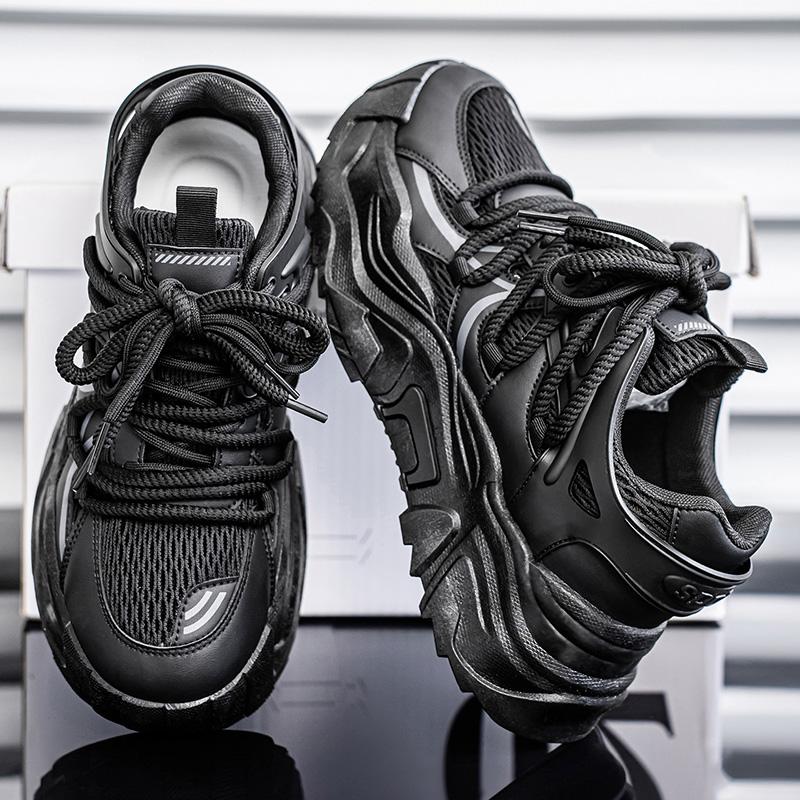 New Thick SoledNew Thick Soled Height Increasing Lightweight Comfortable Breathable Sports Dad Shoes Low Top Trendy Single Shoes