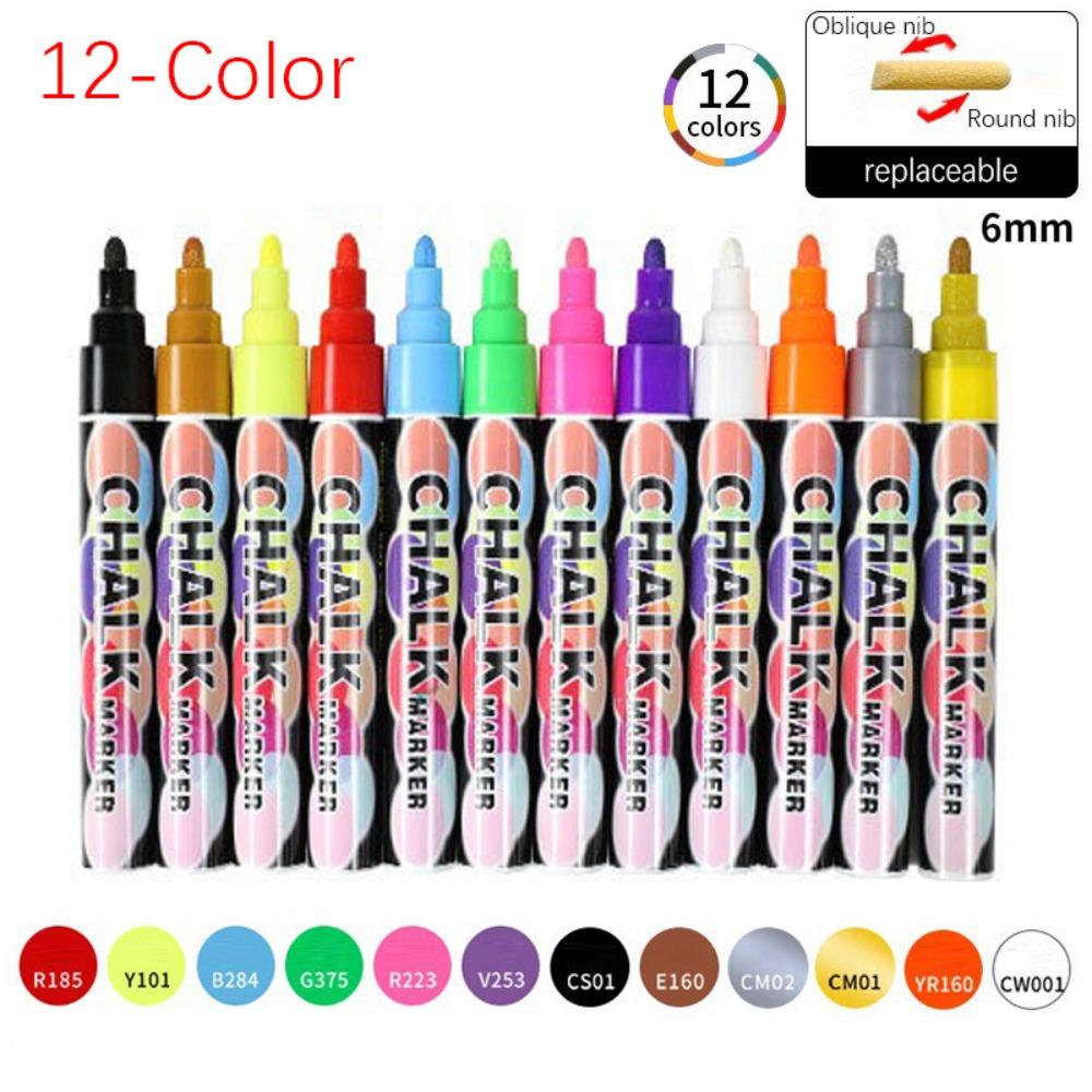 Multicolour Liquid Chalk Marker Erasable Fluorescent Pen Portable Kids Art Pen Ceramics