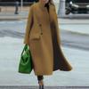 IHUASU Loose Winter Autumn Women's Tweed Jacket Warm Commuter Temperament Coat
