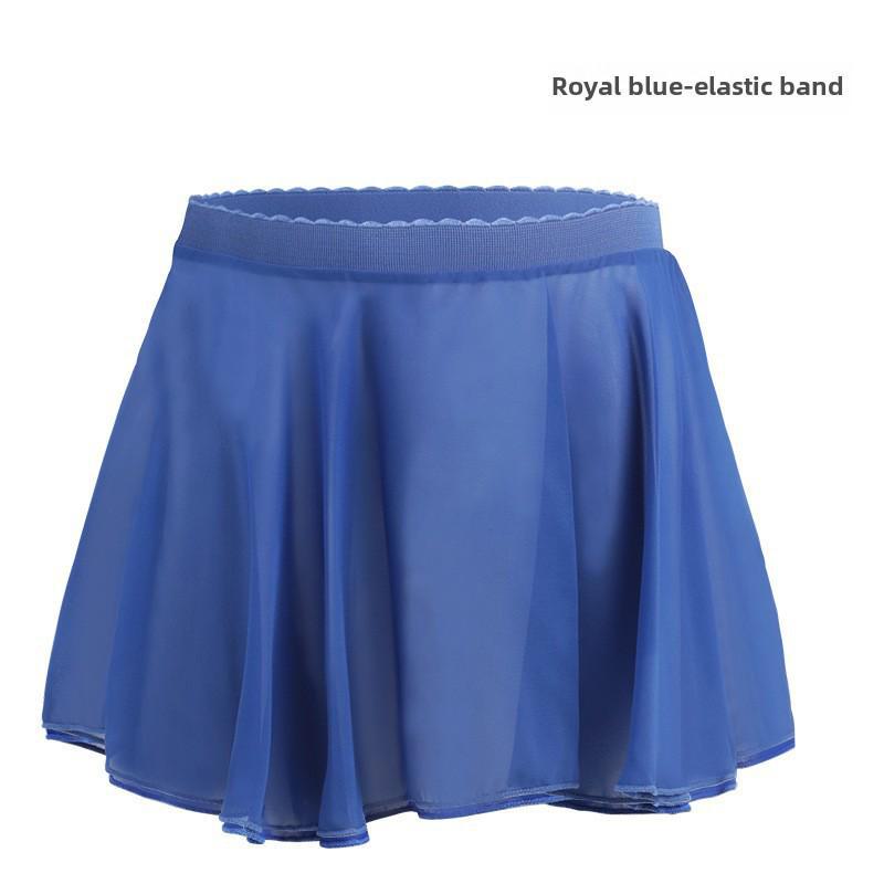 Детская балетная юбка из шифона - полудлинная, цельная, с фартуком на шнуровке