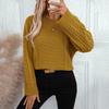 Autumn and Winter Women's Sweater Plus Size Casual Twist Knit Sweater Solid Colour Pullover Sweater
