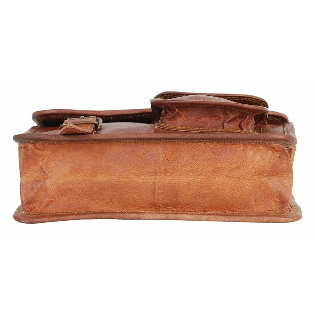 Bag Leather Vintage Messenger Shoulder Women's Satchel Laptop School Briefcase