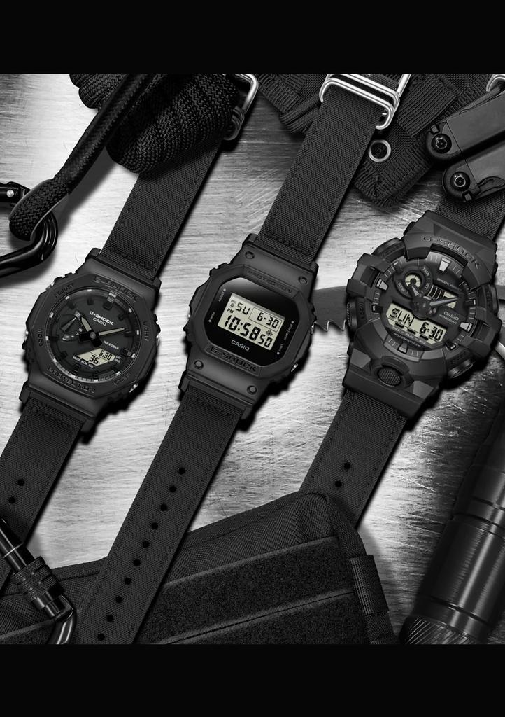 Часы Casio G-Shock серии Utility Black (GA-700BCE-1AJF) с перекрестной лентой из ткани CORDURA® Eco, мужской, черный (Официальный японский продукт)