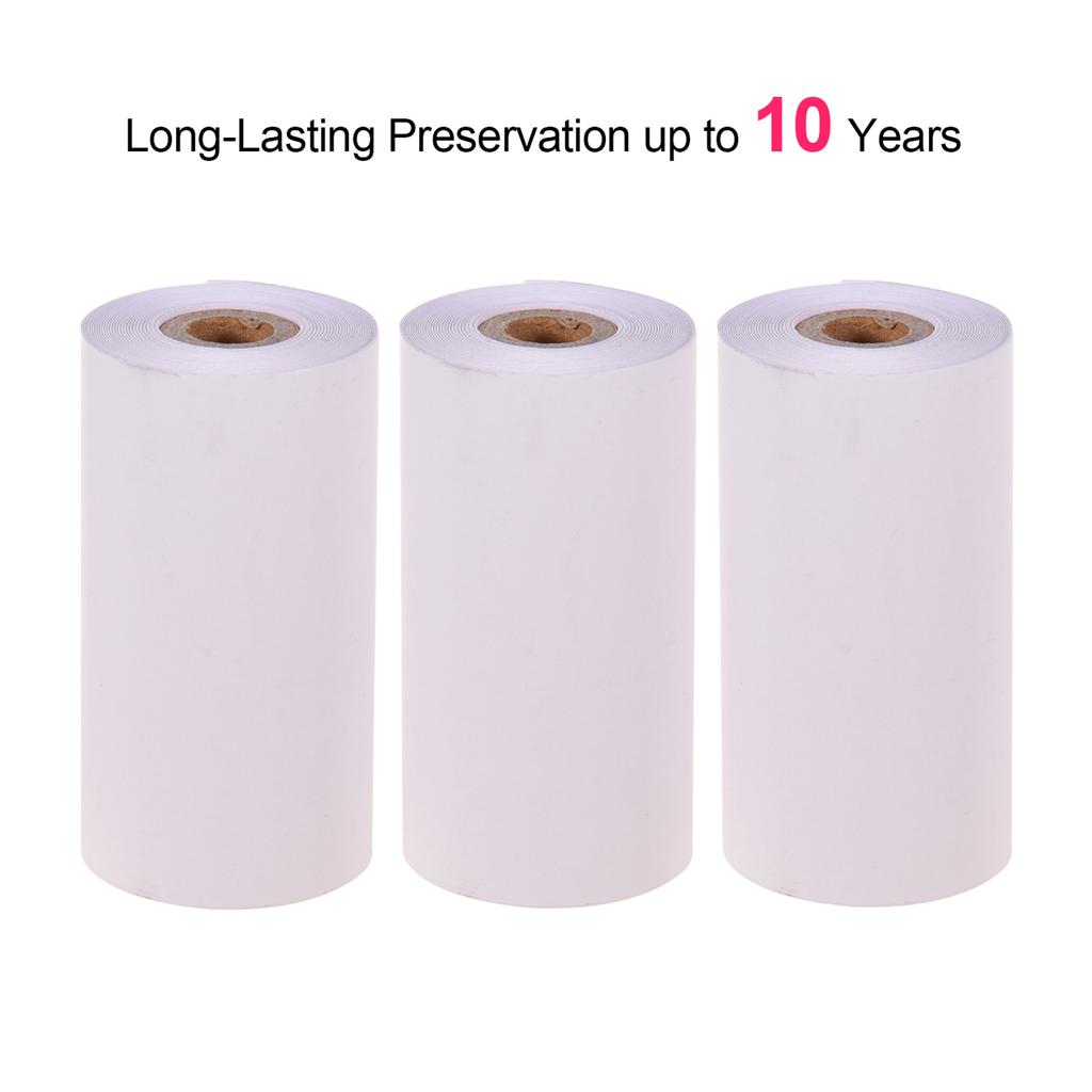 Белая пустая термобумага Poooli, долговечная, 10 лет, рулон бумаги, без BPA, 57*30 мм(2,17*1,18 дюйма) 3