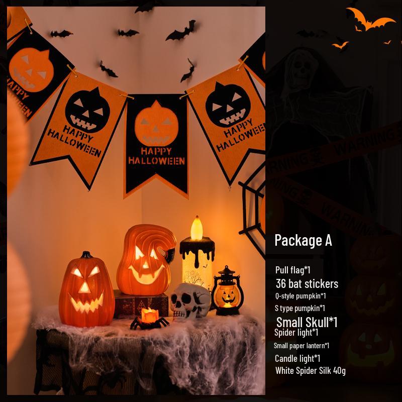 Halloween Pumpkin Lantern Hanging Flag Ornament for Bar or Door Decor Scene Props