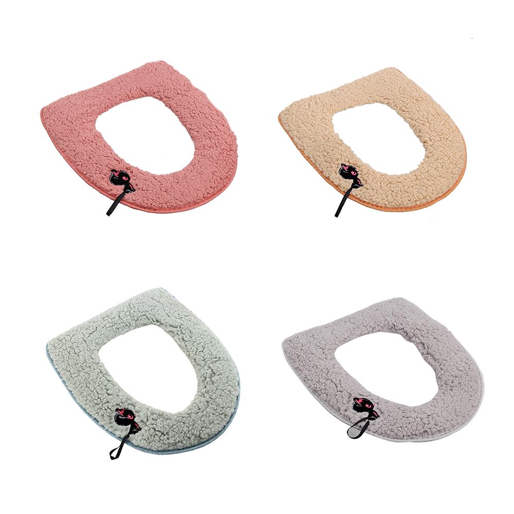 Утолщенный чехол на сиденье унитаза с вышивкой, коврик на липкой кнопке, крышка тумбочки, аксессуары, мягкая подушка для унитаза