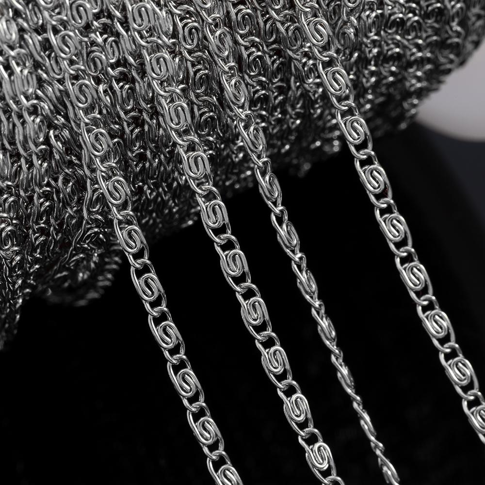 1Meter Fahsion Necklace Chain Stainless Steel 8 Shape Cross Double Loop Link Chain DIY Handmade Bracelet Material Jewelry Making
