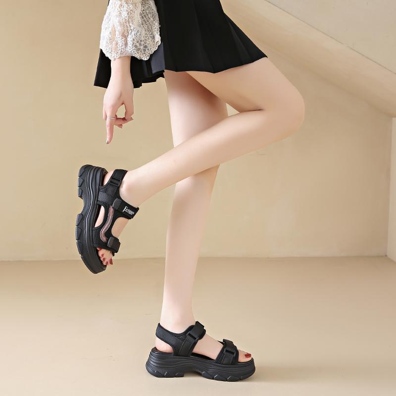 Fashion CRLAYDK Women's Sports Sandals Comfort Platform Ladies Adjustable Strap Shoes Open Toe Walking Casual Beach Dressy Slippers