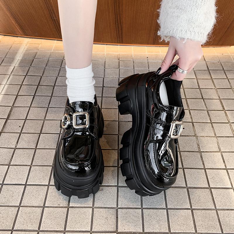 Fashion 8CM High Platform Women Sneakers Autumn Thick Sole Casual Dad Shoes Walking Chunky Shoes Woman Leather Sneakers Zapatos Mujer