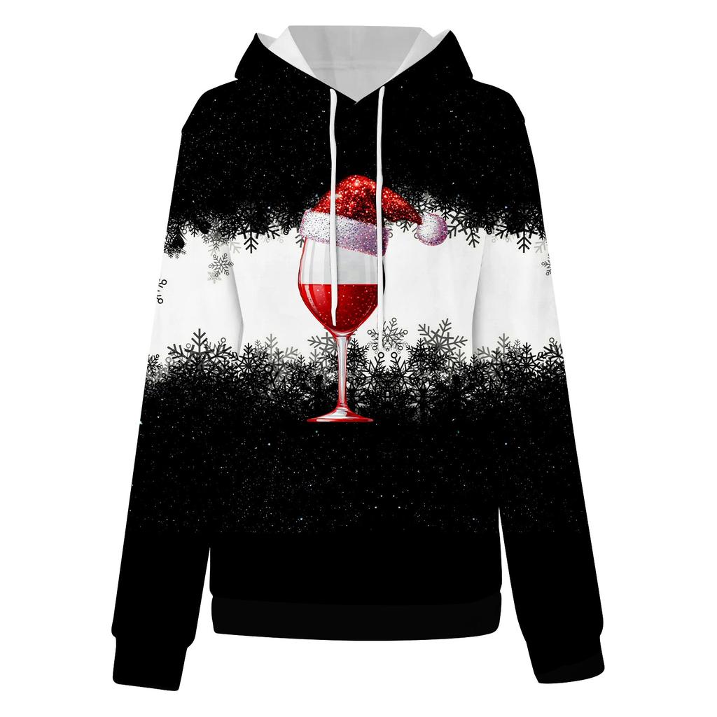 Women's Casual Fashion Print Long Sleeve Pullover Hoodies Sweatshirts