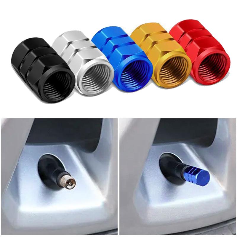 4 шт. Колпачки вентилей шин автомобиля из алюминиевого сплава, колпачки для вентилей колес автомобиля, колпачки для ниппелей, защита от пыли, водонепроницаемые для автомобилей, мотоциклов