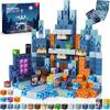 Magnetic Building Blocks Blue Castle Constructor Kit,Montessori Education Toys for Children,Magnetic Blocks STEM Creative Play
