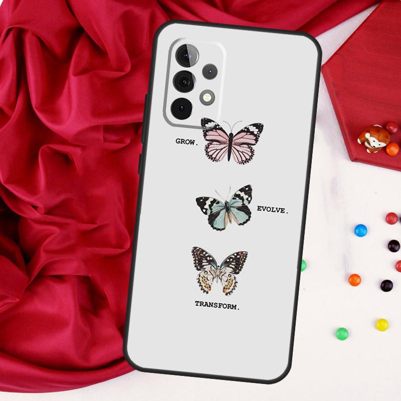 Цветок Бабочка Для Samsung Galaxy A26 A05 A06 A16 A54 A34 A14 A22 A32 A52 A55 A35 A15 A53 A13 A56 A36 Чехол