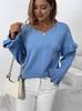 Spring 2026 Solid V-Neck Petal Sleeve Knitwear