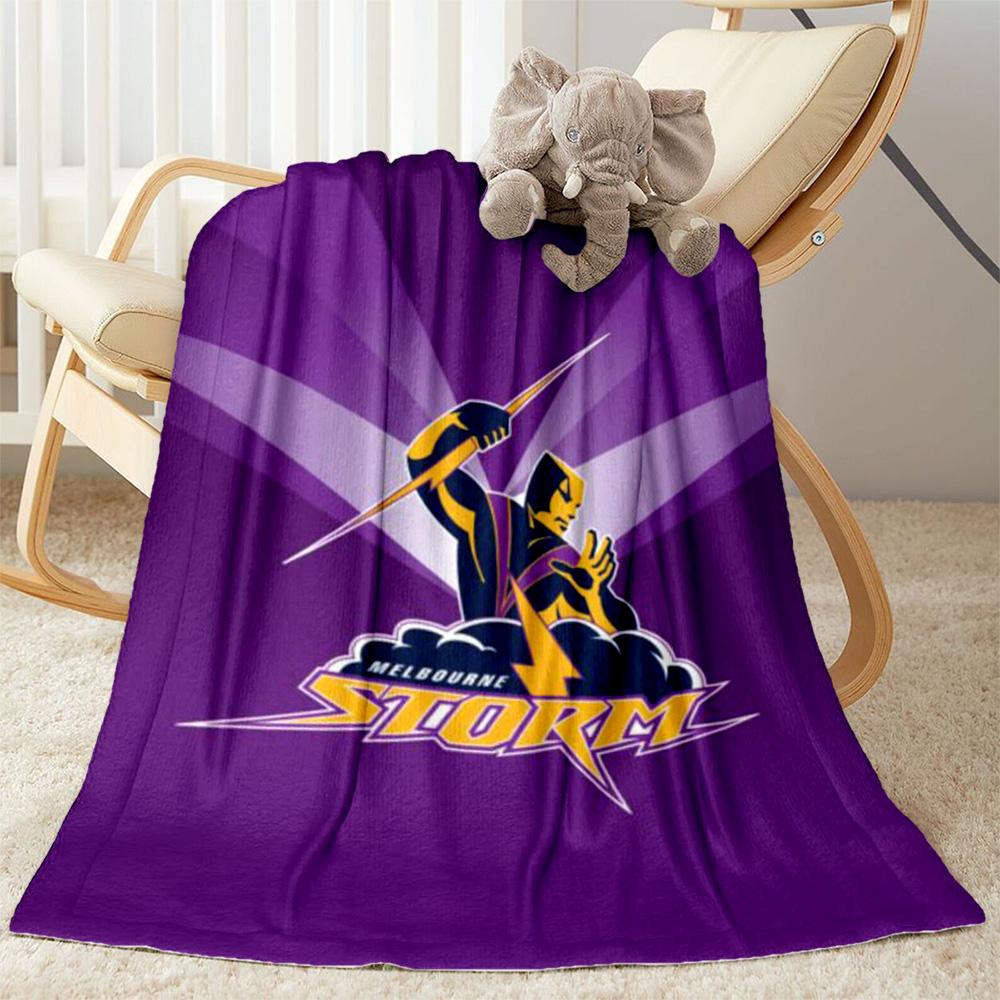 Melbourne Storm Team Logo blankets Suitable for sofas, travel, living rooms also a good gift for friends and family Suitable for all seasons.