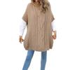 Women's Autumn and Winter High Neck Twist Shawl Loose Round Neck Sweater