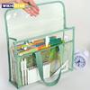 1 Large Capacity Portable Transparent Waterproof Handheld Folder, Expandable File Storage Bag, PVC Self-adhesive File Bag for of
