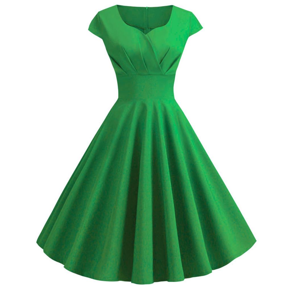 Женское модное повседневное однотонное платье длиной до колен с v-образным вырезом и коротким рукавом