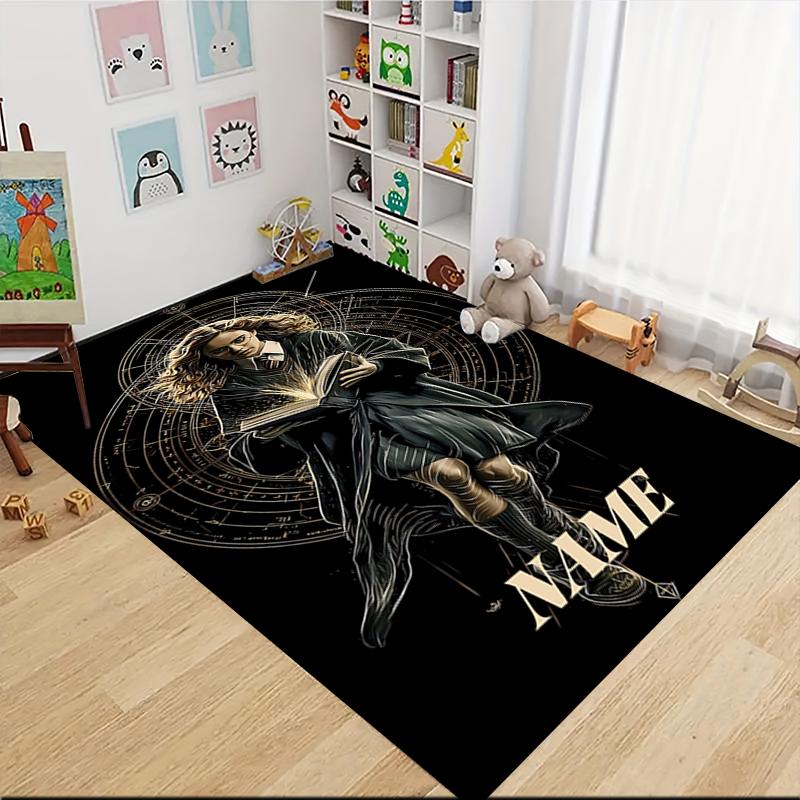 Custom Name Harry Potter Magic Train Carpet Rug Customizable Soft Washable Anti-Slip Home Living Room Sofa Mats Personalized Rug. 090974