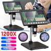 Цифровой микроскоп 7 дюймов 1200X USB-микроскоп 1080p Паяльный микроскоп с 8 светодиодными лампами Совместим с Windows/Mac OS (DM7