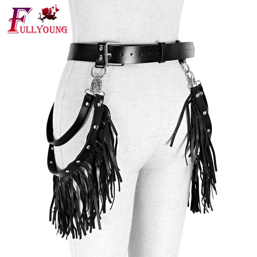 Панк Сексуальные Женщины Бедра Кожаный Ремень Подвязки Белье Подвязки Ноги Эротический Фетиш