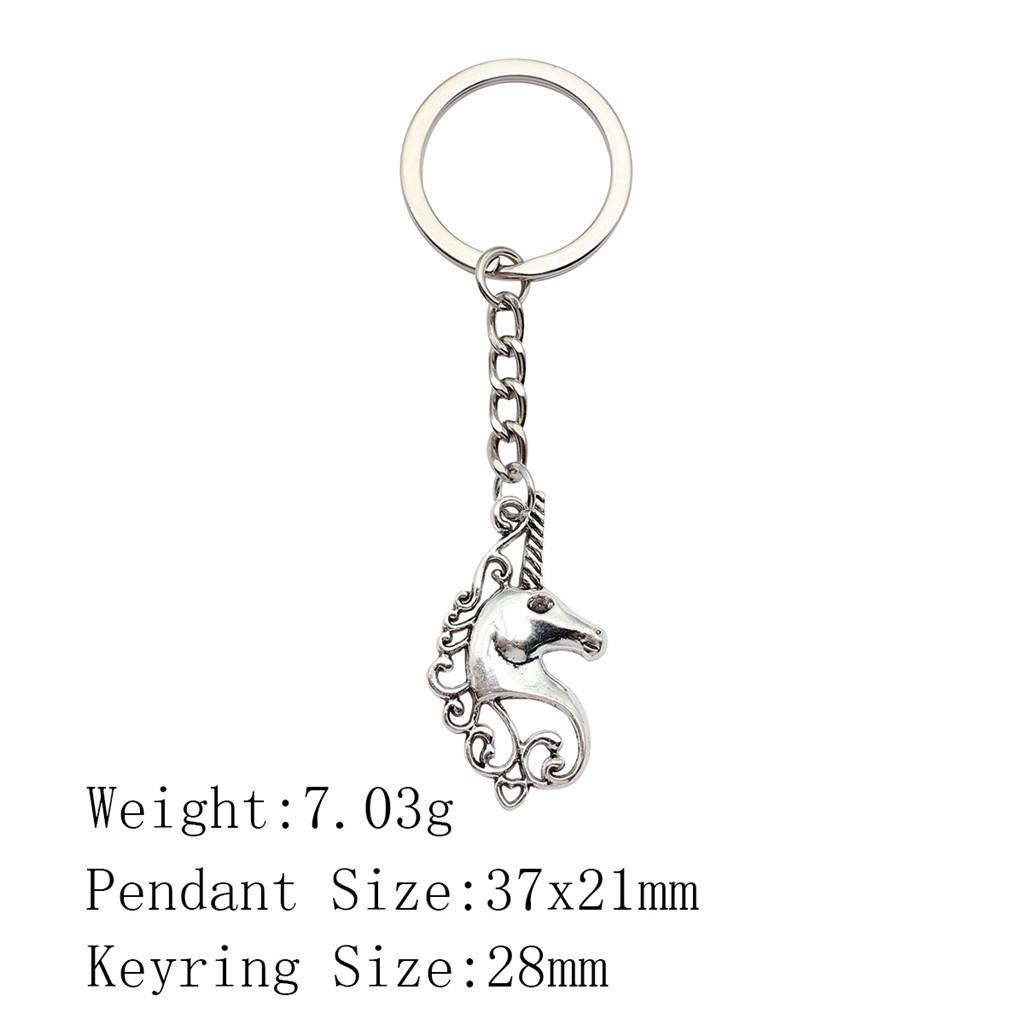 Металлический брелок в виде головы лошади/единорога - 52x51 мм, 19,9 г, Идеально подходит для сумок и домашнего декора