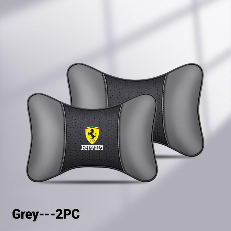 2pcs New Car Seat Headrest Neck Pillow Interior Accessories For Ferrari F430 Stradale Roma 488 Spider SF90 LaFerrari Portofino TG3