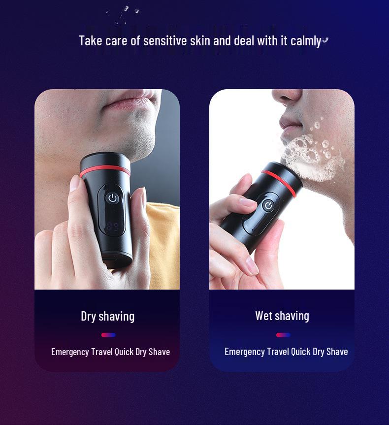 Мини USB бритва для бороды: Портативная бритва высокой мощности с цифровым дисплеем и лезвиями из немецкой стали.