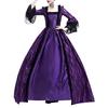 Women Retro Party Princess Cosplay Lace Floor Length Dress