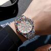 Luxury Hip Hop Diamond Big Brand Quartz Watch Men Fashion Alloy Band Date Wristwatch Relogio Feminino Dropshipping