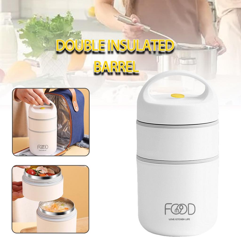 Двухслойный герметичный термоконтейнер на 680 мл, термоконтейнер для ланча, чашка для хлопьев