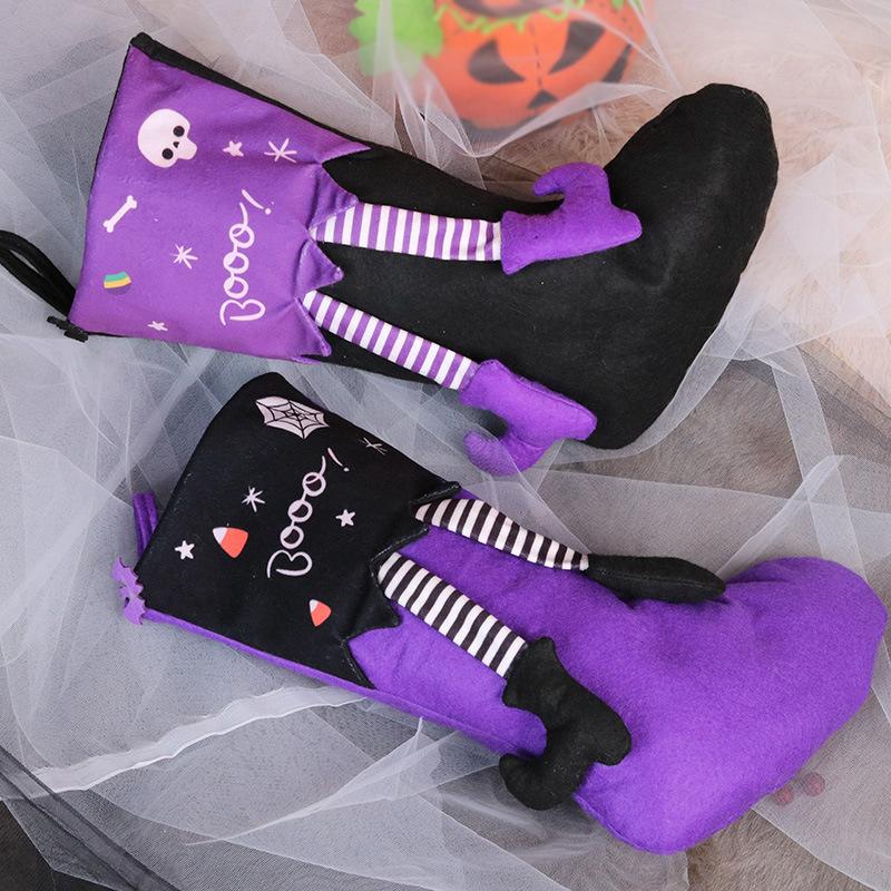 Чулки на Хэллоуин с длинными ногами, сумка, креативное украшение для полусапог ведьмы, для Хэллоуина, праздничные подарки, домашний декор