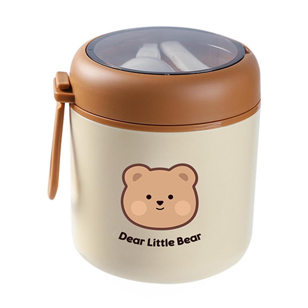 Термос из нержавеющей стали, портативные герметичные контейнеры для закусок со складной ложкой для использования на открытом воздухе, легкая бутылка для хранения