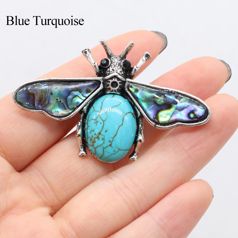1Pc Reiki Healing Crystal Pendant, Natural Stone Insect Shape Charms for DIY Necklace Hanging Decoration Accessories, Jewelry Making Halloween Crafts