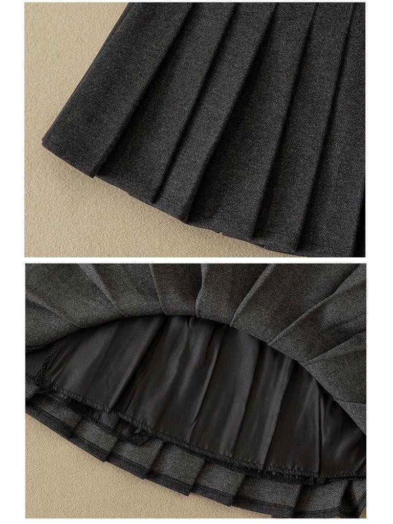 Клетчатая плиссированная юбка для девочек - Осень/Зима 2023, Модная короткая юбка в корейском стиле