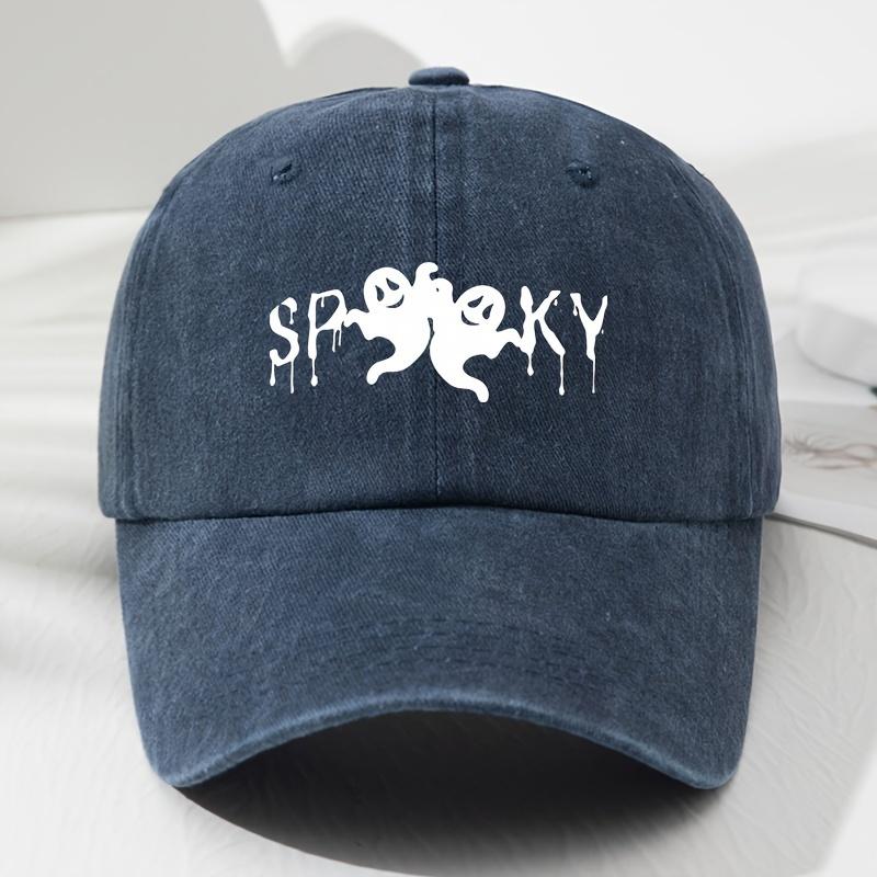 Unisex SPKY Halloween Black Humor Print Soft Top Baseball Cap Adjustable Outdoor Sports Hat