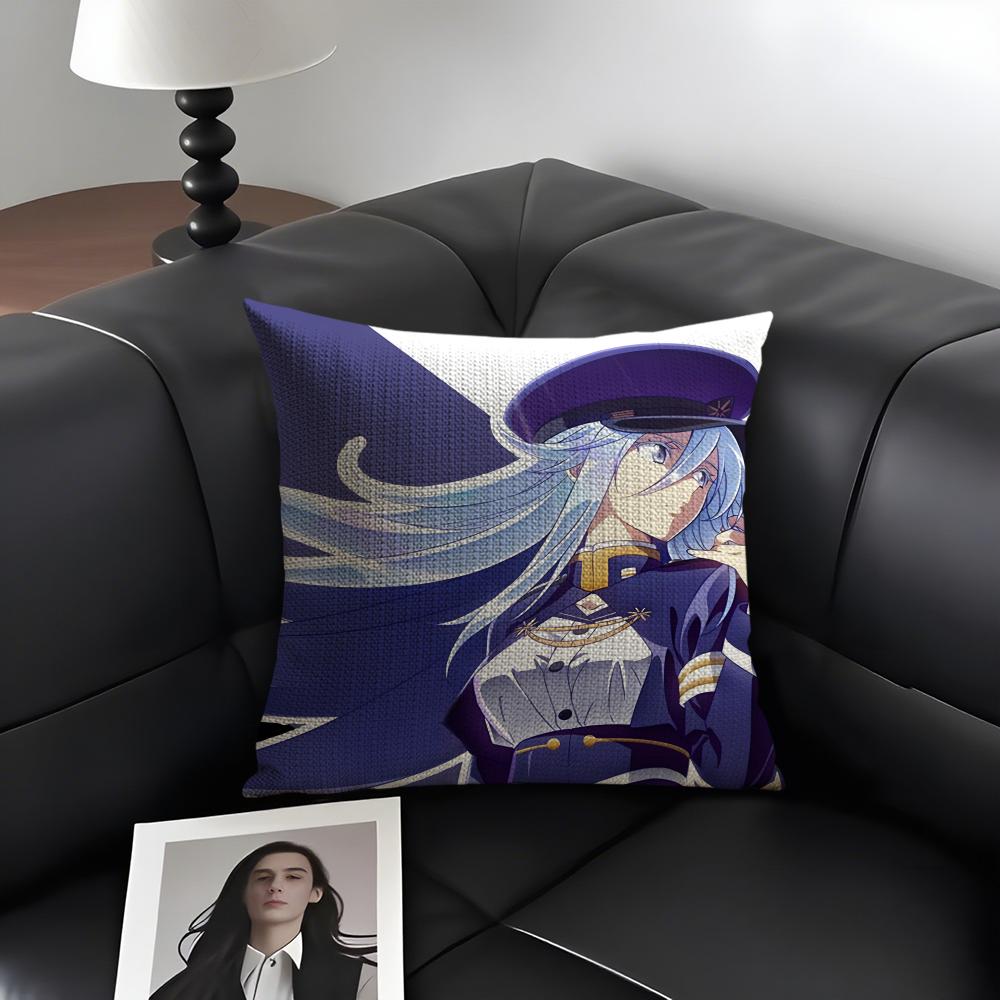VVladilena MilizeE Anime Cushion Cover Natural Linen Organic Fabric DoubleSided Printing Sofa Home Decor Gift Pillow Case