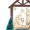 Christmas Nativity Scene Candle Holder Wooden Structure Versatile for Table Centerpiece Xmas