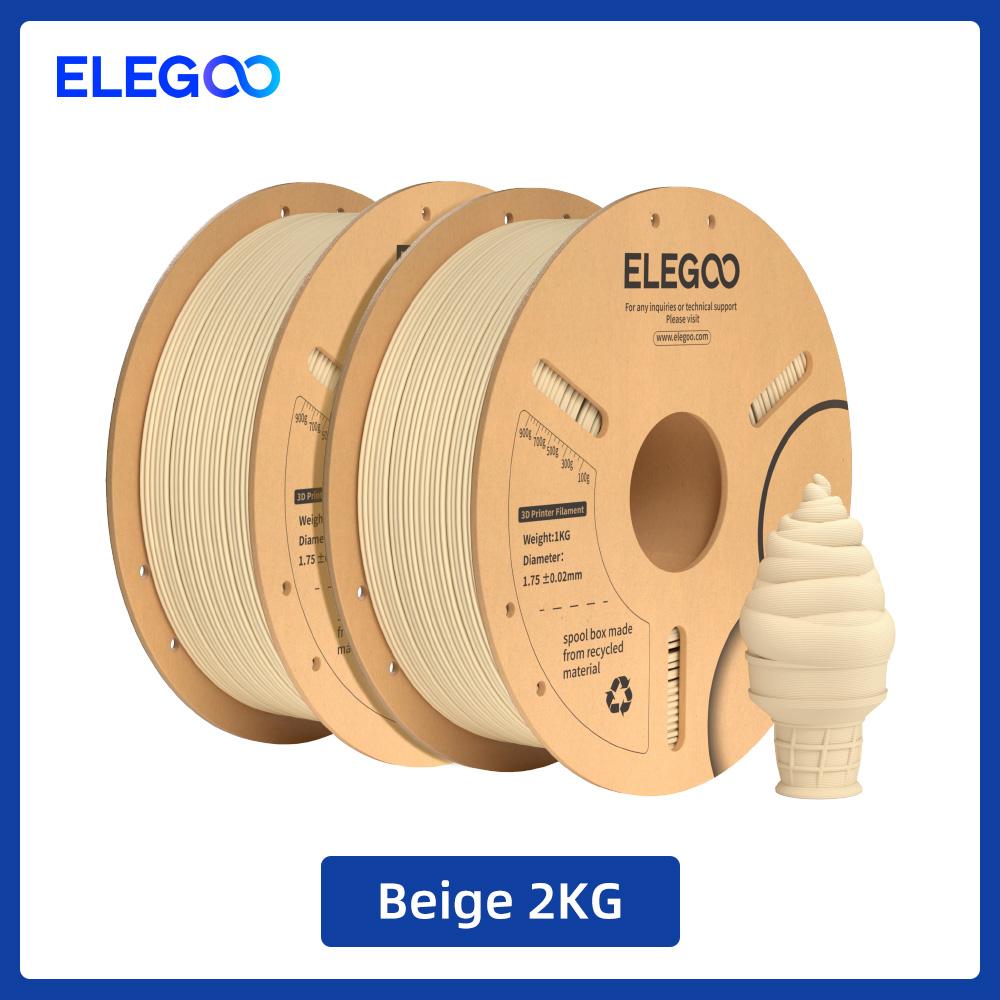 ELEGOO PLA+ Филамент 1,75 мм Набор 2 кг Пластик 3D PLA для большинства FDM 3D-принтеров Точность размеров +/- 0,02 мм 2 шт. * 1 кг Набор PLA+