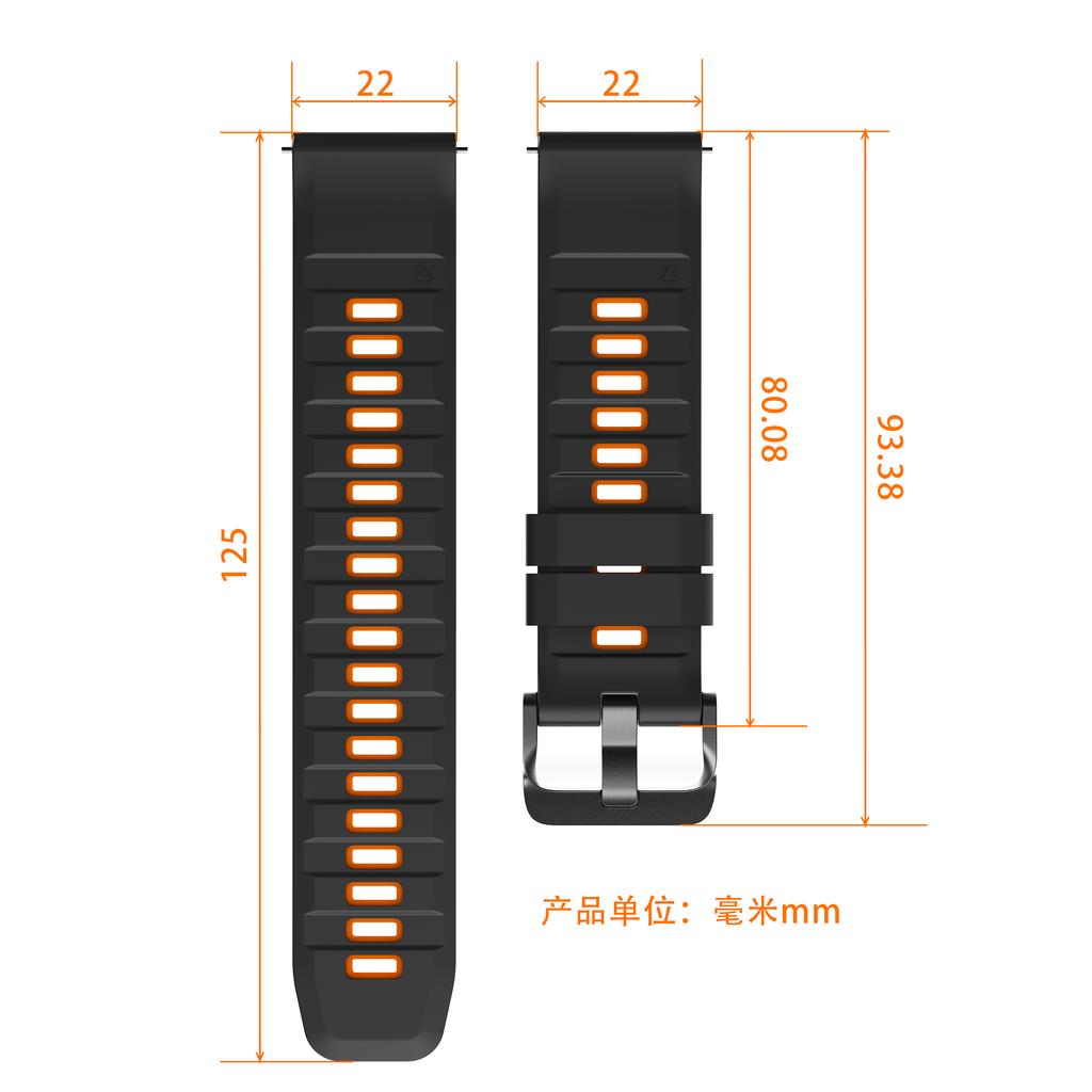 22mm Strap For Amazfit Balance 2/Bip 6 5/Balance/Cheetah Pro/Cheetah (Round)/GTR 4 3 Two Tone Sport Silicone Band Bracelet