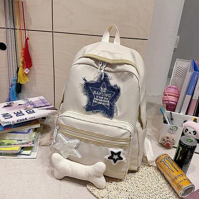 Легкий рюкзак Star Patch для девочек — европейский и американский стиль, подходит для учеников средних и старших классов, а также для студентов колледжей