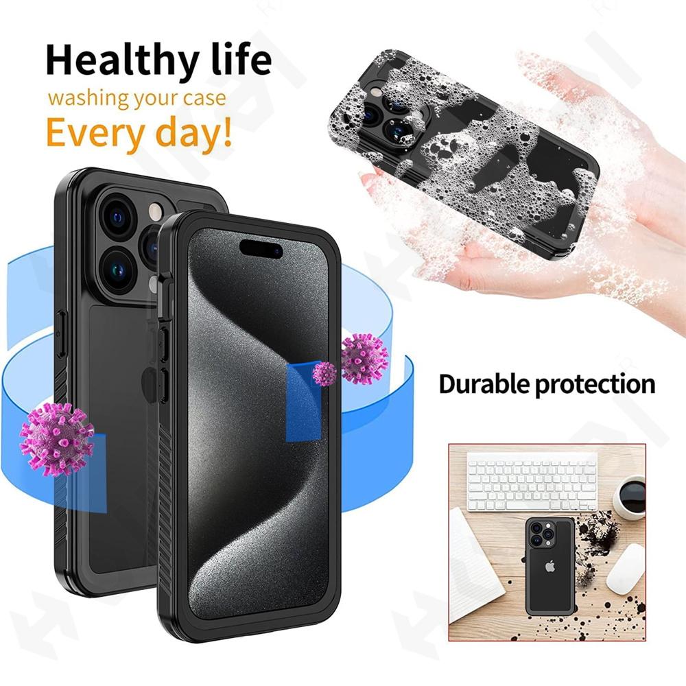 IP68 Shellbox Waterproof Case For iPhone 17 16 15 14 13 12 11 Pro Max XR XS Plus 8 Metal Aluminum Swimming Phone Luxury Cover 5