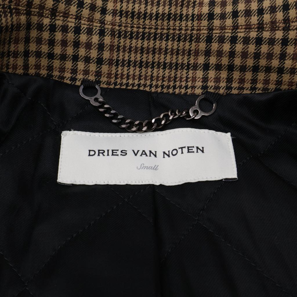 Dries Van Noten [Отличное состояние] Пальто Честерфилд в клетку глен S Коричневый Б/у