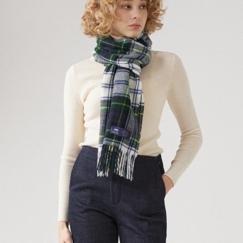 ABRAHAM MOON Шарф-шаль из мериносовой шерсти 50 см - Клетка Гордон