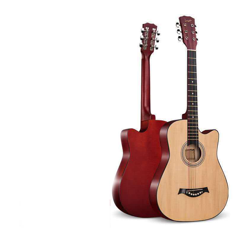 Полноразмерная 6-струнная фолк-акустическая гитара для взрослых, 38 дюймов, для начинающих студентов (черный)