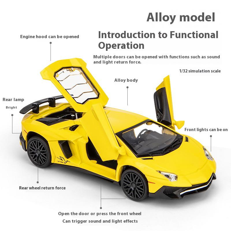 Спортивная модель Lamborghini LP750, масштаб 1/32, из сплава, с детализированным салоном, крутыми световыми и звуковыми эффектами, изысканное настольное украшение