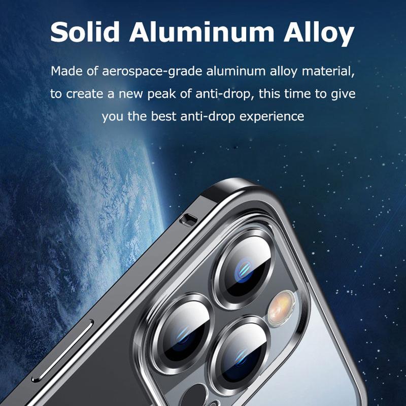 Магнитный чехол для iPhone 11 12 13 14 Pro Max, прозрачная задняя крышка Magsafe для iPhone 13 Pro Max 12, металлический каркас, бампер, линза для телефона, стекло